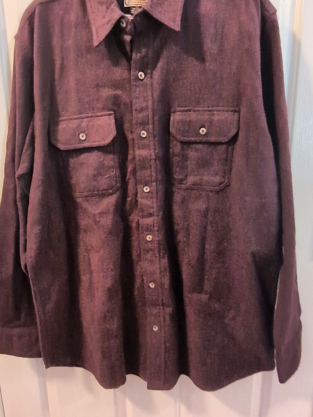 C. E. Schmidt Workwear Button-Front Shirt Jacket in Deep Plum